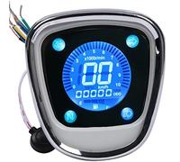 Jodriva Moto LCD digitale tachimetro contagiri gruppo 7 colori commutabile chilometraggio velocità livello olio, for Passport C50 C70 C90 Cub Contachilometri per moto