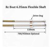 Jodriva Rc Racing Boat 6.35mm 1/4 '' Lunghezza albero flessibile 700/950mm Albero morbido di trasmissione inverso positivo con cane azionamento Elica per motore fuoribordo(700mm Positive)