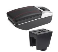 Jodriva Scatola bracciolo for auto Scatola portaoggetti for console centrale Accessori interni, for Chevrolet, for Aveo T200 T250 T255 Accessori auto Bracciolo per auto(BLACK A1 Red Line No Usb)