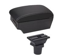 Jodriva Scatola for bracciolo for auto Scatola portaoggetti for console centrale for auto Accessorio for bracciolo USB, for Toyota, for Aqua Bracciolo per auto(BLACK E1 White Line)