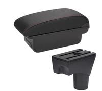 Jodriva Scatola portaoggetti for console centrale for bracciolo auto, for NISSAN, for March, for Micra, K13 MK4 IV, for Sunny 2010-2022 Accessori auto Bracciolo per auto(BLACK B1 Black Red 3usb)