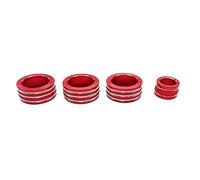 Jodriva Serie 5 E60 E61 2004-2010 Interni auto Condizionatore d'aria Manopola di regolazione del volume Pulsante Anello di rivestimento Anello di finitura per pomello aria condizionata(Style 2 Red)