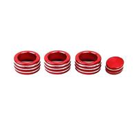 Jodriva Serie 5 E60 E61 2004-2010 Interni auto Condizionatore d'aria Manopola di regolazione del volume Pulsante Anello di rivestimento Anello di finitura per pomello aria condizionata(Style 1 Red)