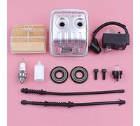 Jodriva Silenziatore di scarico della bobina accensione, for Husqvarna, 445 450 445E Filtro del carburante dell'aria Linea ritorno Paraolio Pezzo ricambio for motosega Kit silenziatore per motosega