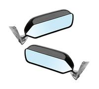 Jodriva Specchietto retrovisore universale for auto retrò Craft Square F1 Style W Blue Mirror Surface Metal Bracket Copertura per specchietto retrovisore auto