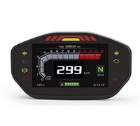 Jodriva Tachimetro digitale LCD TFT universale for motociclette 14000 giri/min 6 marce retroilluminato contachilometri for motociclette 1 2 4 cilindri Contachilometri per moto(Without Sensor)