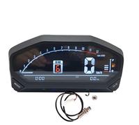 Jodriva Universale Motociclo LUCE LCD Tachimetro Digitale Retroilluminato Impermeabile Contachilometri Contagiri 1 2 4 Cilindri Regolabile Contachilometri per moto(With sensor)