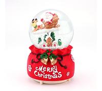 Jodsen Musical Palla di Vetro con Neve Snow Globe Santa Sledding Snow Globe Musicali Rossi con Luci a LED Mutevoli Giocate 8 Canzoni Decorazioni di Figurine Natalizie per Desktop Camera Letto Casa