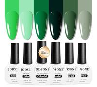 JODSONE 10 ml Smalto Gel Verde 6 Pezzi Smalto Gel Set Tutte le Stagioni Neutro Soak off U V Lampada Manicure Set per Nail Art Collection Regalo di San Patrizio per Lei