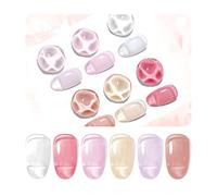 JODSONE 10ml Gel Gel Set di smalti per unghie 6 colori pallidi Bianco Rosso pallido Rosa tenue Nudo naturale Viola pallido Rosa fresco Viola Set manicure gel con lampada a LED per nail art