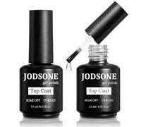 JODSONE 2 flaconi da 15 ml di smalto gel top coat senza asciugatura, per manicure brillante, necessita di polimerizzazione in lampada.