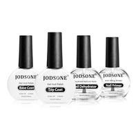 JODSONE 4 Bottiglie 10ML Primer per unghie Base Coat Top Coat Lucido ad asciugatura rapida durevole DIY Nail Art Design Regalo di lunga durata per le ragazze
