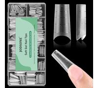 JODSONE Coffin Press on Flase Nail Tips for Extension Nail Tips Soft Gel Matte Half Cover Clear Gelly Nail Manicure 12 Misure 360pcs