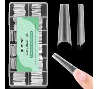 JODSONE Long Coffin Nail Tips Soft Gel Matte Half Cover Clear Gelly Press on Flase Nail Tips for Extension Nail Manicure 12 Misure 360pcs