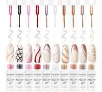 JODSONE Set di 10 colori glitterati per nail art Gel Liner Rosso Nero Rosa Smalto gel Smalto per unghie Lampada UV Need U con pennello sottile Da usare a casa o nel salone di bellezza Design