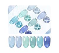 JODSONE Set di 6 smalti in gel gelatina blu oceano turchese con cristallo durevole per tutte le stagioni Need U V lampada da 10 ml