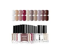 JODSONE Set smalti 10 colori con 2 base e top coat Smalto ad asciugatura rapida e brillantezza elevata