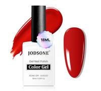 JODSONE Smalto per unghie in gel da 18 ml, colore rosso chiaro, a lunga durata, per manicure fai da te, a casa, soak off, U V, LED per nail art da donna