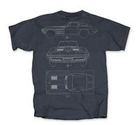 Joe Blow Chevrolet GM Corvette Blueprint Design SPORTS Auto Uomo T Shirt Cvblu-U