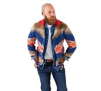 Joe Browns Aztec Knit Pattern Wild Side Shawl Neck Cardigan Maglione, Multi, M Uomo