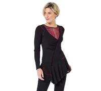 Joe Browns Black Check Tunic Top Camicetta Lunga, Nero, 40 Donna
