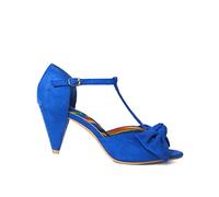 Joe Browns Fiocco Anteriore T-Bar Peep Toe Scarpe Sandali con Tacco, décolleté Donna, Blu, 41.5 EU