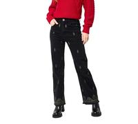 Joe Browns Gold Embroidery Straight Leg Jeans, Nero, 50 Donna