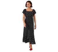 Joe Browns Maxi Abito da Donna a Strati a Pois a Contrasto, Nero, 8 Petite