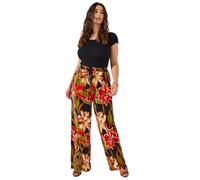 Joe Browns Pantaloni da Donna a Gamba Larga con Stampa Floreale Tropicale, Nero, 50