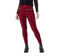 Joe Browns Tartan Check Zip Detail Skinny Trousers Pantaloni Casual, Rosso, 48 Donna