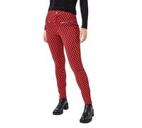 Joe Browns Zip Detail Red Check Ponte Trousers Pantaloni Casual, Rosso, 38 Donna
