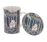 Joe Davies Penny Gaj - Set tazza e sottobicchiere in porcellana fine, motivo barbagianni