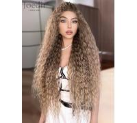 Joedir 32 "lungo profondo ricci ondulati pizzo anteriore parrucche sintetiche HD trasparente Glueless pizzo parrucca Pre Plucked linea di capelli con i capelli del bambino parrucca (Ombre Blond)