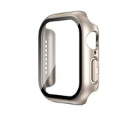 JoeJessi Confezione da 2 custodie per Apple Watch da 45 mm, compatibili con la serie 9/8/7 - PC Hard Case + pellicola protettiva in vetro - antigraffio e antiurto - Starlight