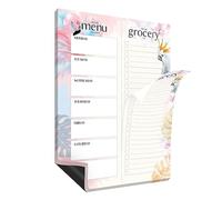 Joeji's A5 Lista Spesa Magnetica da frigo e menu settimanale planner - Elegante - 60 fogli perforati - Strumento per organizzare la lista della spesa pratico ed elegante