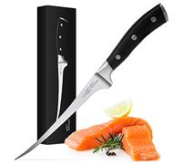 Joejis Coltello cucina 32cm inox Coltello per sfilettare pesce per disossare con impugnatura ergonomica e custodia Coltello cucina di piccole dimensioni per spellare o rifilare pesce o carne.