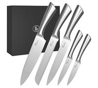 Joeji's Kitchen 5-in-1 Set coltelli da cucina set - Coltelli Professionali Inox ad alto tasso di carbonio - Set di Coltelli da Cucina Multiuso - Coltello da Pane Coltello da Cuoco