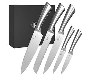 Joeji's Kitchen 5-in-1 Set coltelli da cucina set - Coltelli Professionali Inox ad alto tasso di carbonio - Set di Coltelli da Cucina Multiuso - Coltello da Pane Coltello da Cuoco