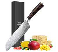 Joeji's Kitchen Coltello Santoku in acciaio inox con manico ergonomico in legno coltello giapponese per tagli sottili e precisi coltello cucina versatile