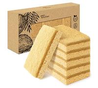 Joeji's Kitchen Confezione da 6 Spugne in Cellulosa Naturale in Fibra di Sisal - Spugna per Piatti Ecologica per la Pulizia Profonda in Cucina o in Bagno - Naturale Biodegradabile