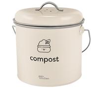 Joeji's Kitchen Contenitore per compostaggio da 3,5l, compatto da cucina, con filtri a carbone, in acciaio zincato, soluzione inodore per il riciclaggio degli alimenti, ideale per rifiuti alimentari