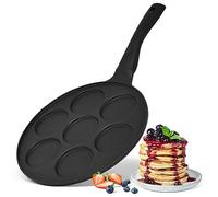 joeji's Kitchen Padella Pancake a 7 Fori 26,5 cm- Leggera Antiaderente in Alluminio - Gas Induzione Elettrico - Mini Pancake Frittelle Crepes per Cottura Senza Grassi e Divertente