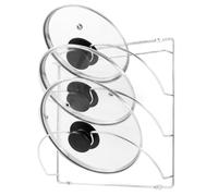 joeji's Kitchen Porta Coperchi 3 Livelli - Autoadesivo o Vite - Per Armadio o Parete - Verticale - Kitchen Organizer per Riporre Pentole
