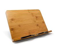 Joeji's Kitchen Porta libro in bambù - Supporto per libro da cucina per tenere traccia delle ricette - Mani libere supporto per tablet in legno - regolabile - ideale per la cucina