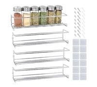 joeji's Kitchen Porta Spezie per Cucina da Parete Set da 4 portaspezie da appendere - Mensole per Spezie Autoadesivo