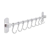 joeji's Kitchen Porta utensili da cucina con 8 ganci, colore argento, per cucina, bagno, garage, porta utensili da cucina