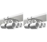 joeji's Kitchen Portabicchieri per mobile Organizer per mobili cucina - argento - sottopensile in vetro o portabicchieri Ripiano sottopiano per mobile in filo di ferro con ganci portabicchieri caffè