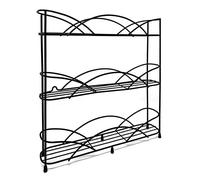 joeji's Kitchen Portaspezie a 3 Livelli - Adattarsi a Vasetti di Diverse Dimensioni - Salvaspazio - Ideale per la Cucina - Adatto per 18 Barattoli di Spezie - Organizzatore di Spezie Robusto - Nero