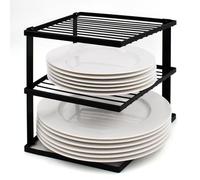 joeji's Kitchen Scolapiatti Stabile Per Riporre Gli Oggetti In Cucina - Scolapiatti Angolare Per Armadio - Organizer Per Ripiani 25x25x19 Nero