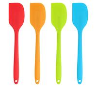 Joeji's Kitchen Set di 4 Utensili Cucina Silicone per Cucinare Spatola Silicone per Cottura in Colori Assortiti Set Utensili Cucina Antiaderente in Silicone Arancione Blu Verde Rosso
